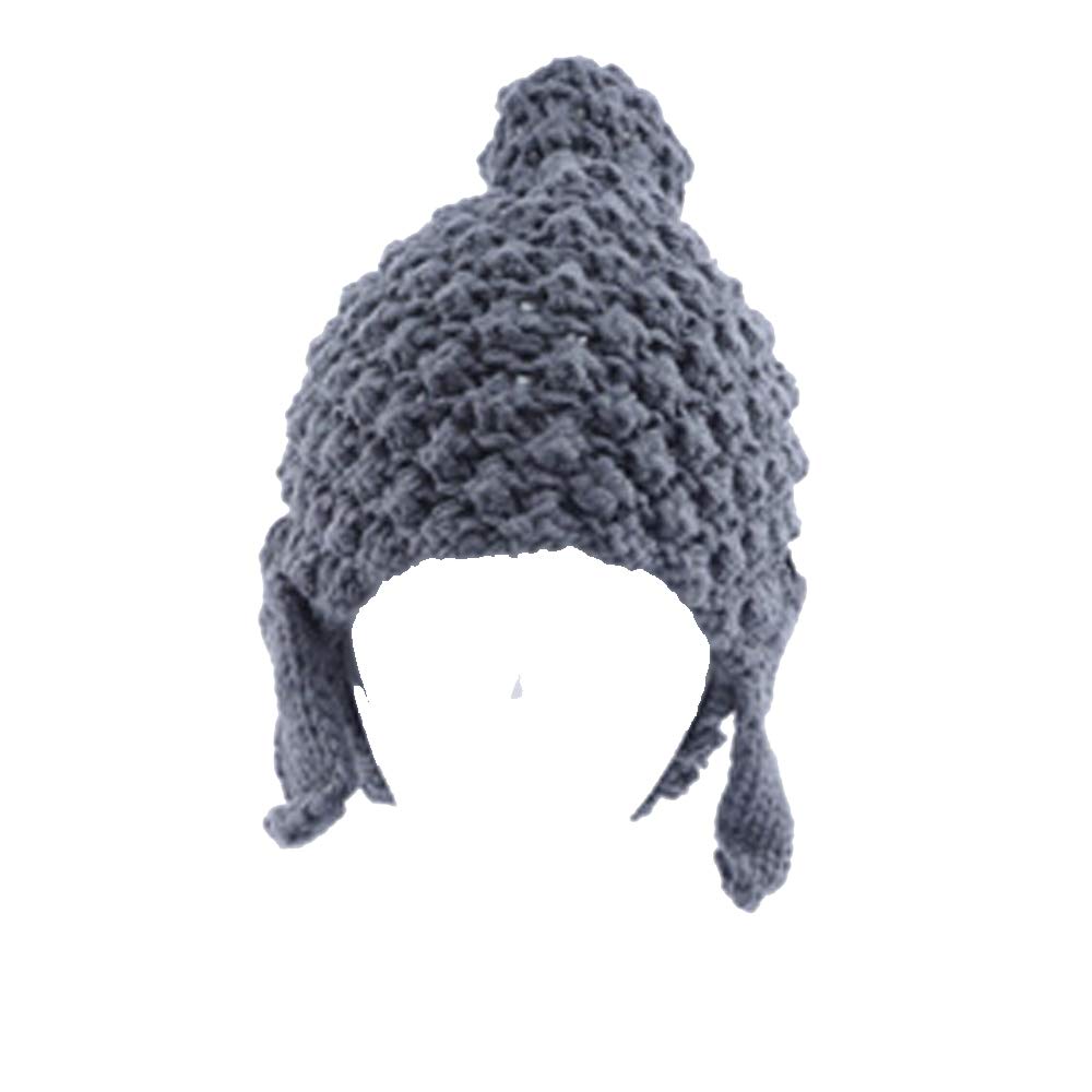 Flyou Handmade Knitting Buddha Head Beanie Hat Women Winter